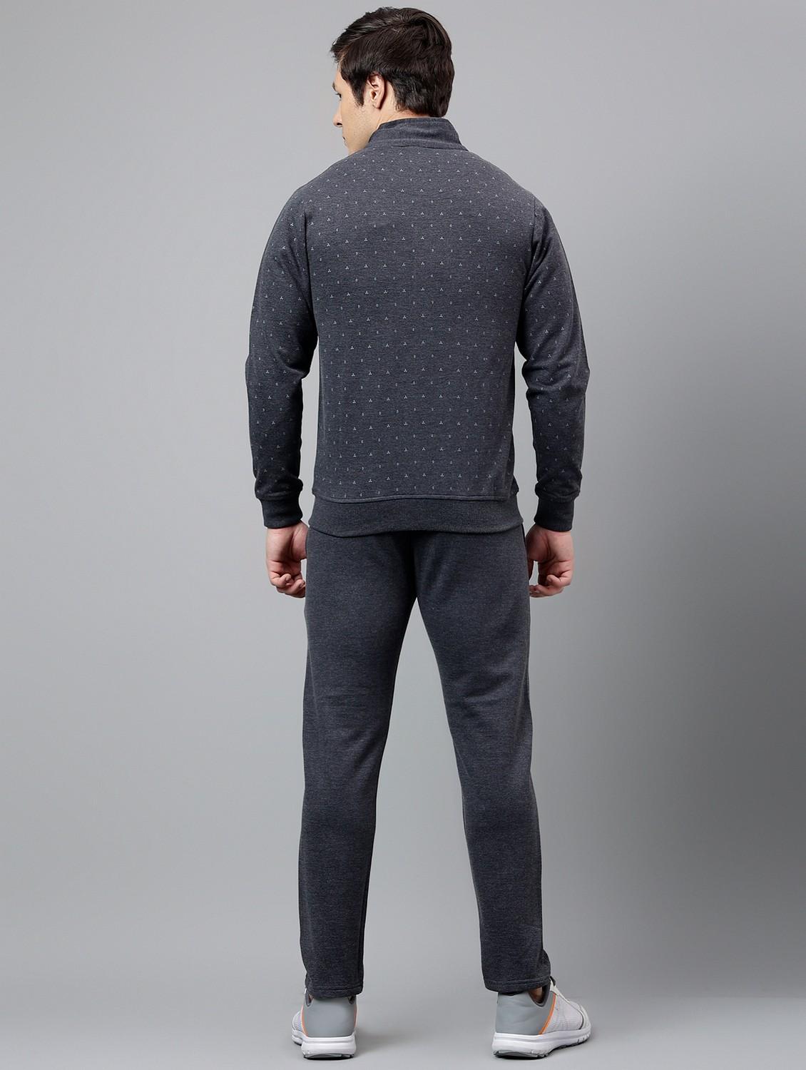 men printed stand collar full length track suit - 21765027 - Standard Image - 4