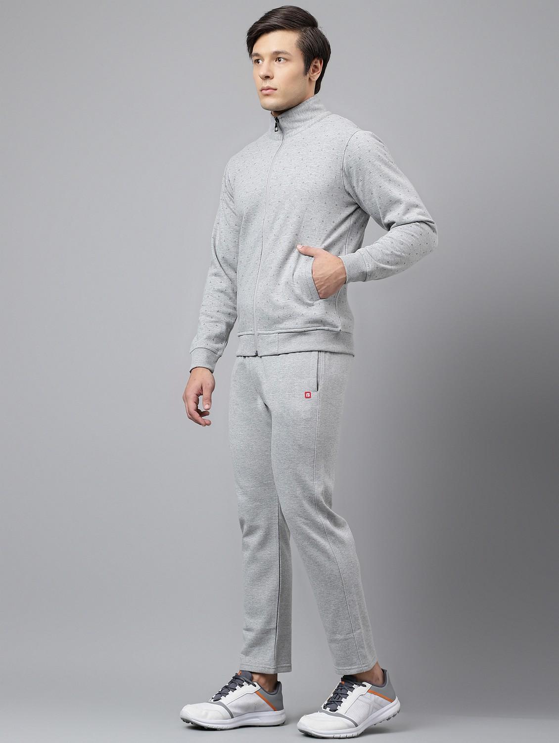 men printed stand collar full length track suit - 21765028 -  Standard Image - 1
