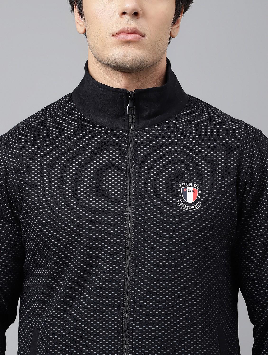 men printed stand collar full length track suit - 21765037 - Standard Image - 6