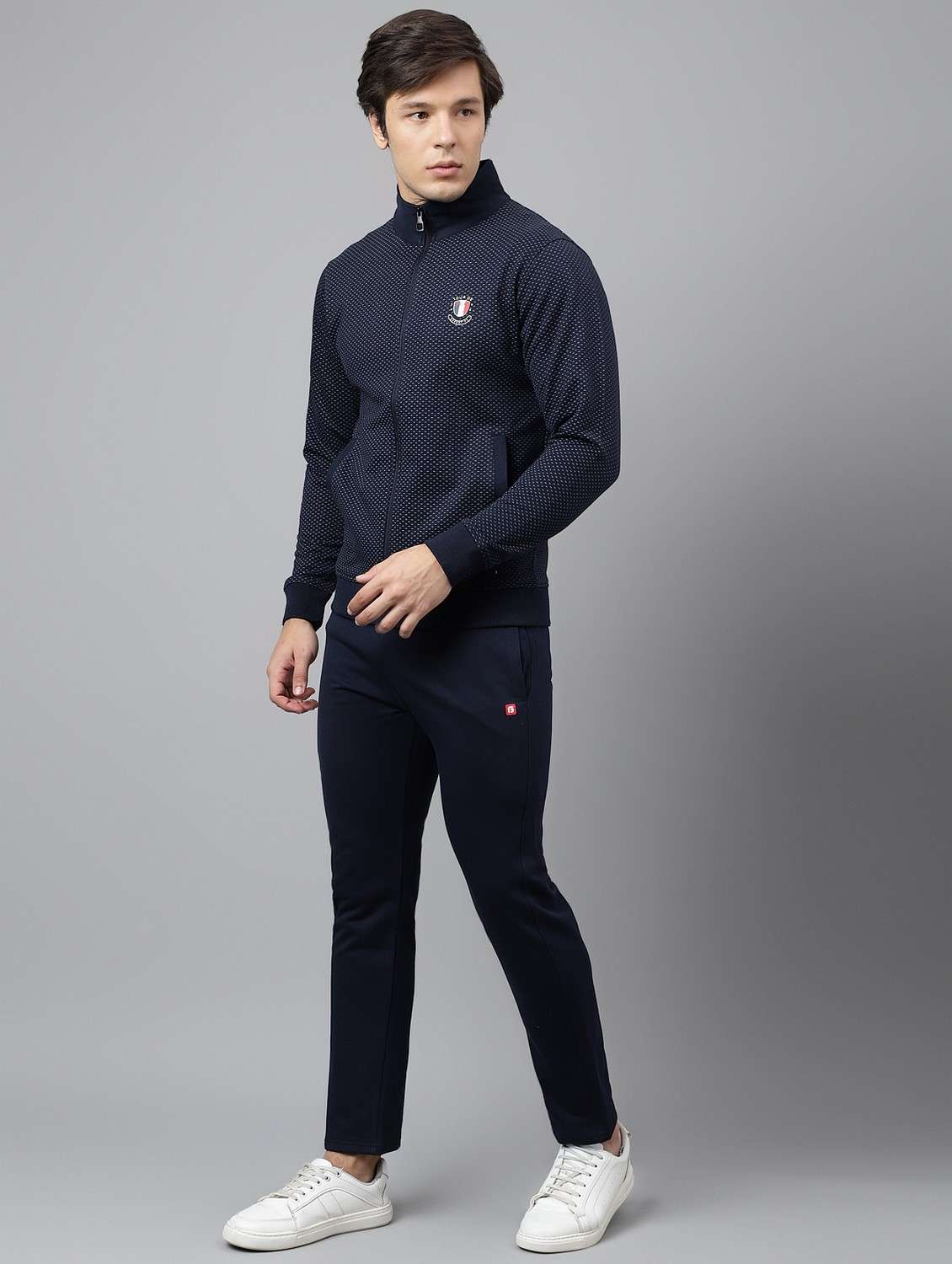 men printed stand collar full length track suit - 21765038 -  Standard Image - 1