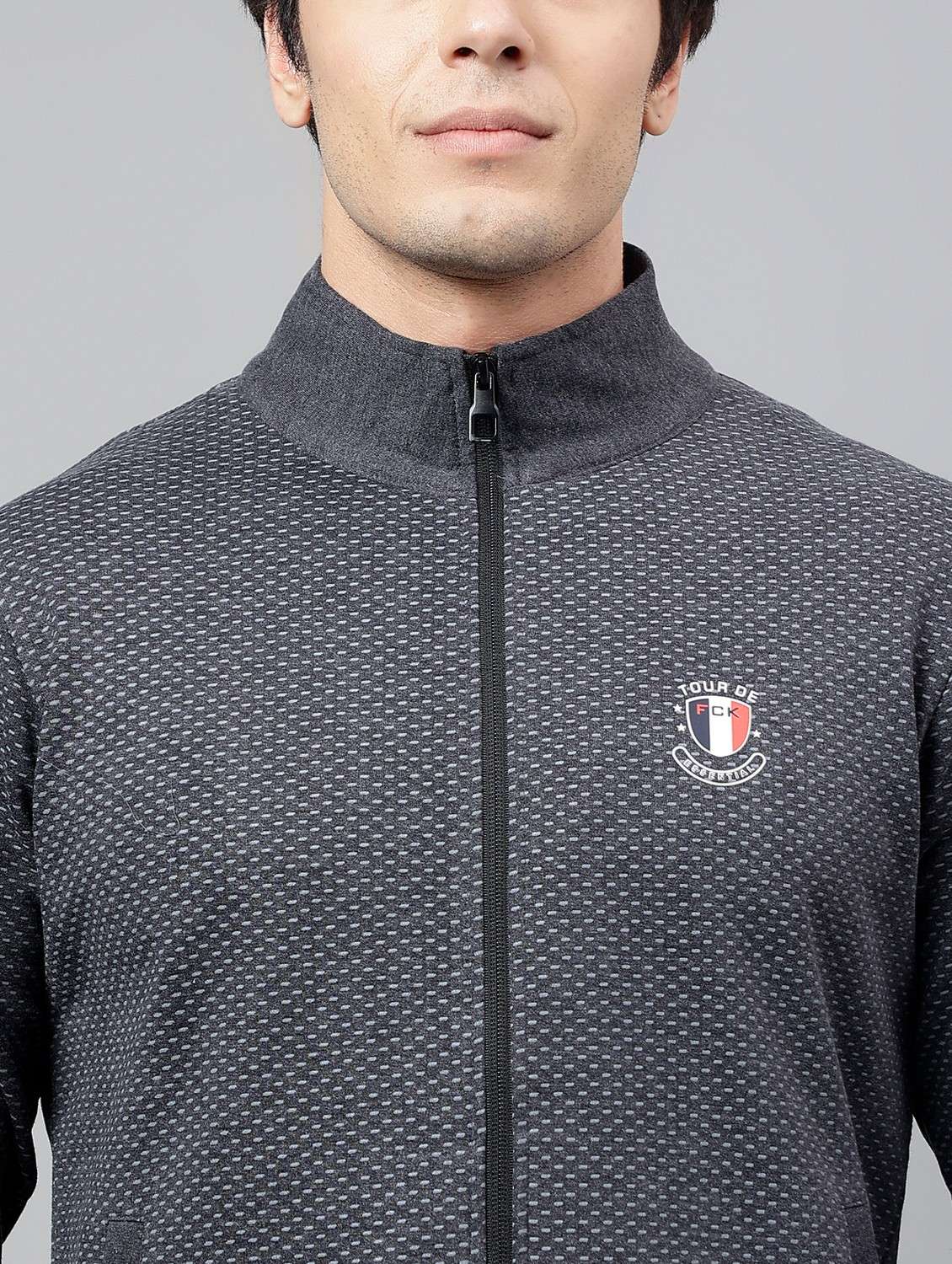 men printed stand collar full length track suit - 21765039 - Standard Image - 6