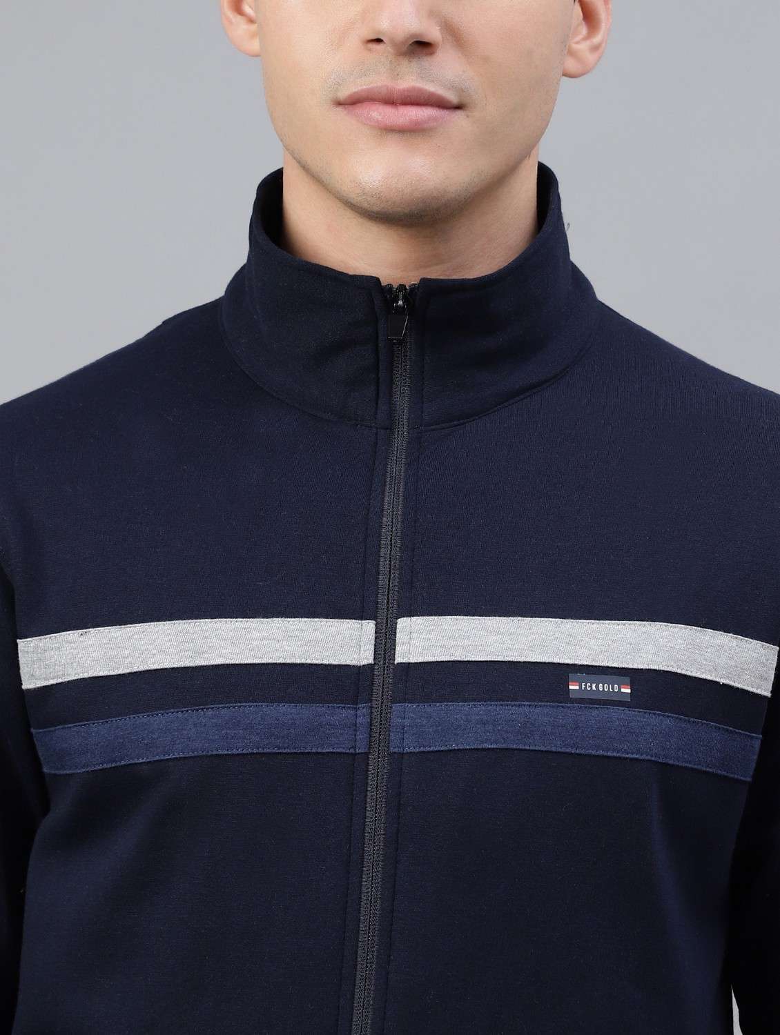 men tapered stand collar full length track suit - 21765042 -  Standard Image - 6