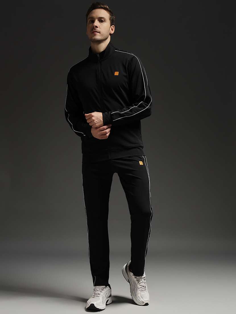 men solid long sleeve full length track suit - 21765059 -  Standard Image - 1