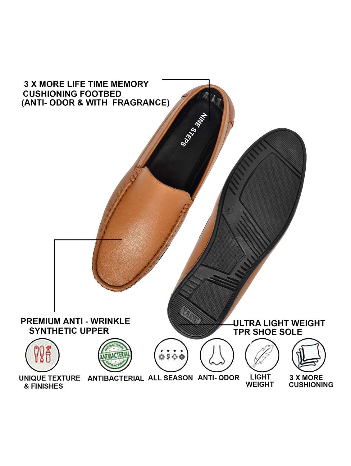 men tan slip on loafer - 21765112 -  Standard Image - 4