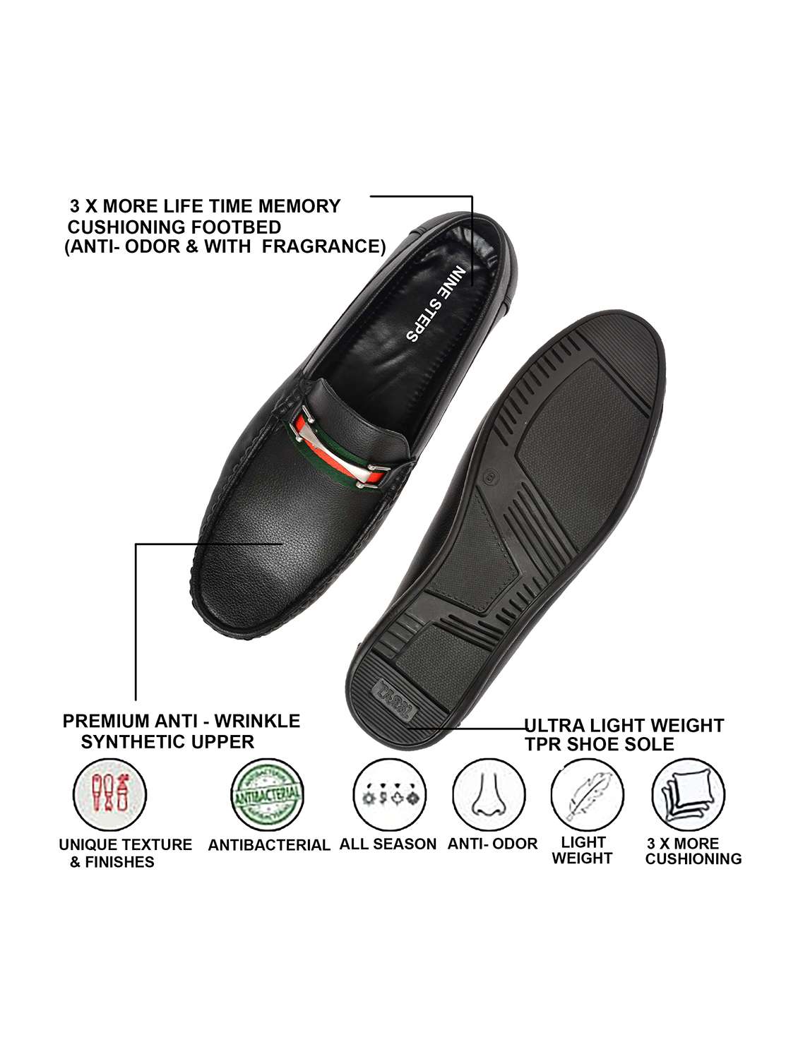 men black slip on horsebit loafer - 21765113 -  Standard Image - 4