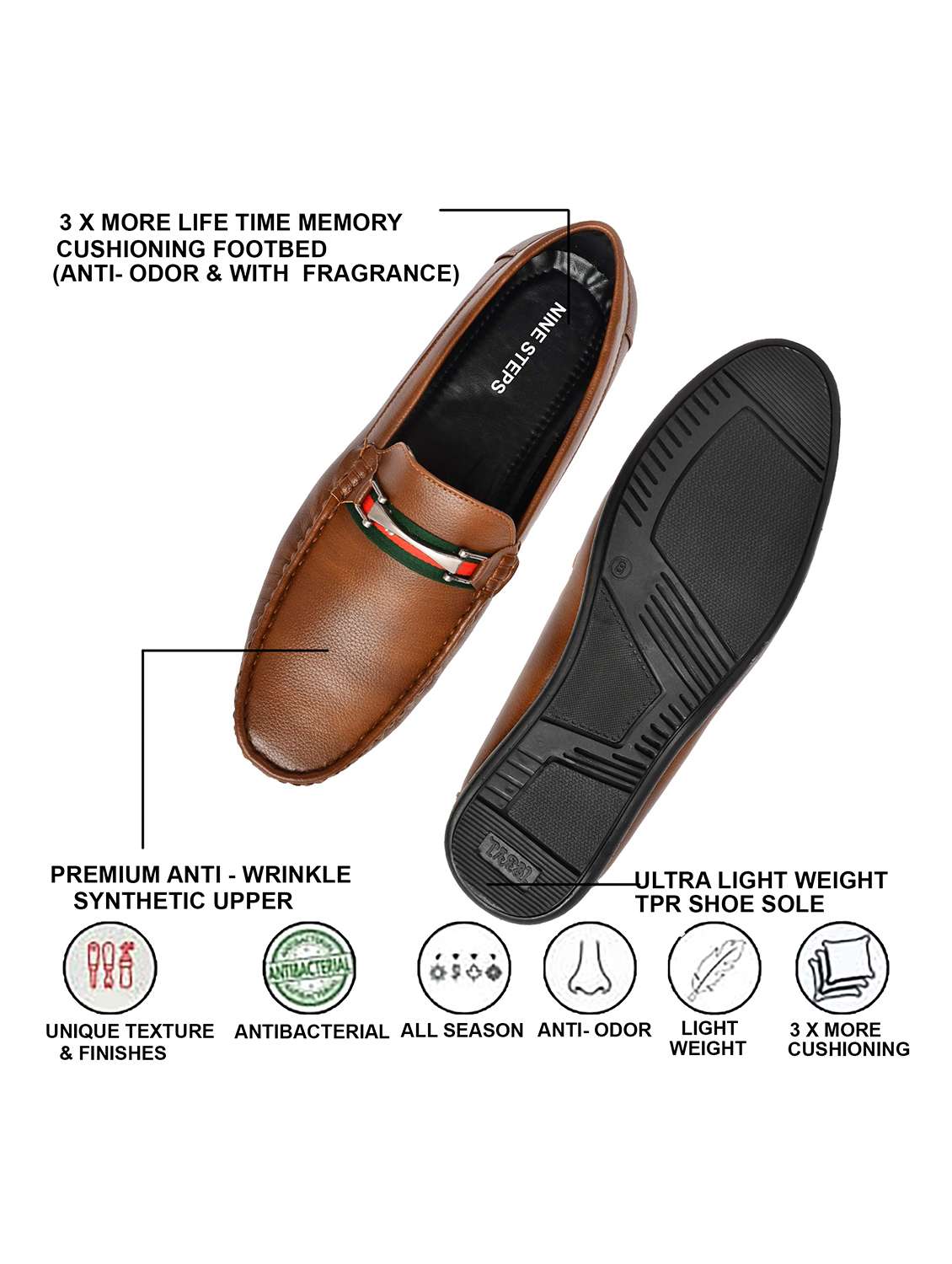 men tan slip on horsebit oafer - 21765115 -  Standard Image - 4