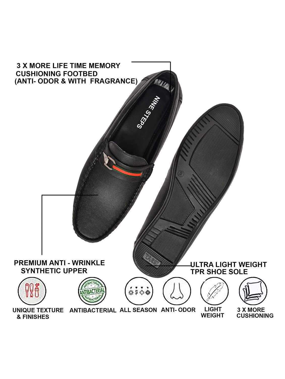 men black slip on horsebit loafer - 21765116 -  Standard Image - 4