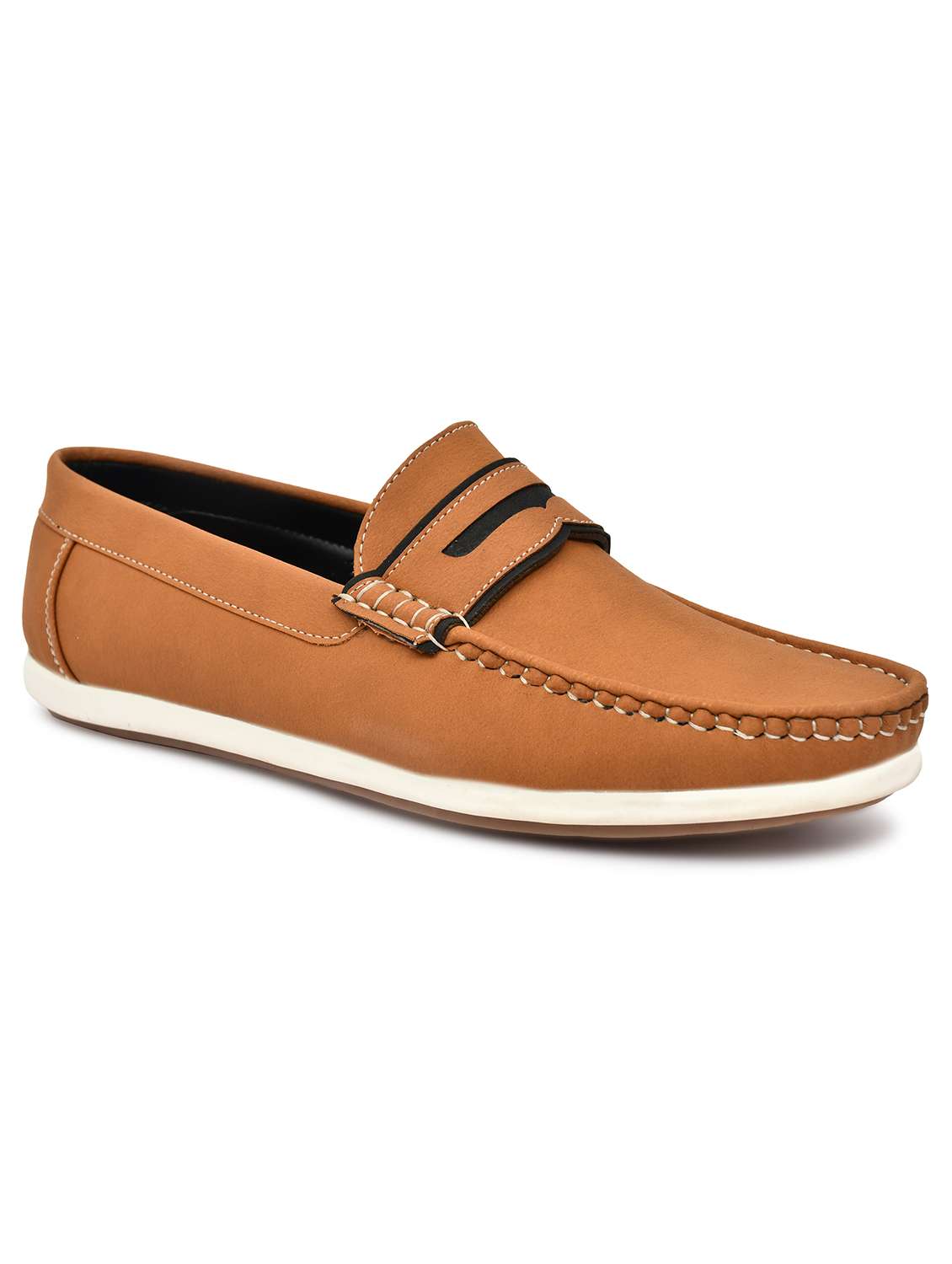 men tan slip on loafer