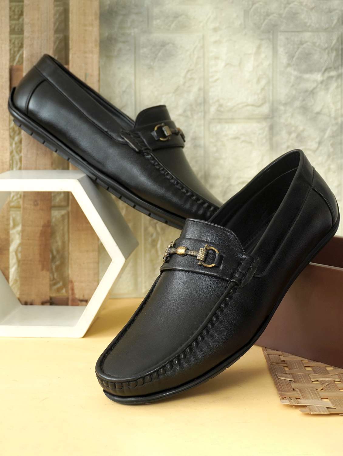 men slip on horsebit loafers