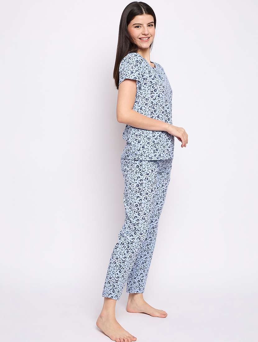 women printed nightwear pyjama set - 21765288 -  Standard Image - 1