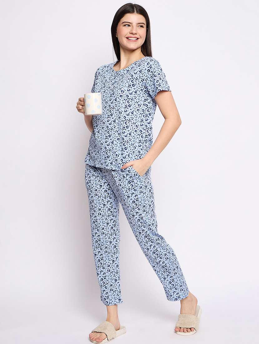 women printed nightwear pyjama set - 21765288 -  Standard Image - 4