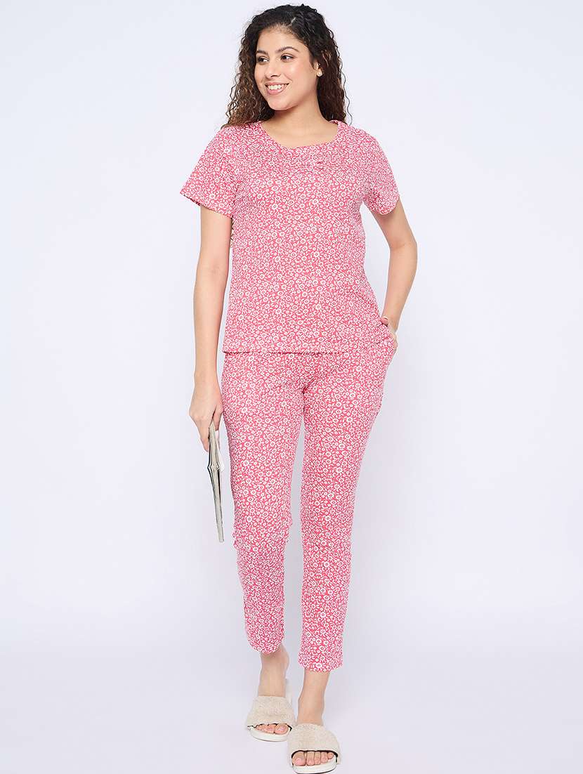women printed nightwear pyjama set - 21765290 -  Standard Image - 1
