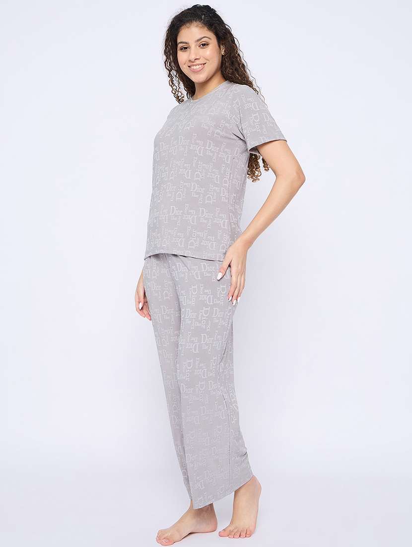 women printed nightwear pyjama set - 21765297 -  Standard Image - 1