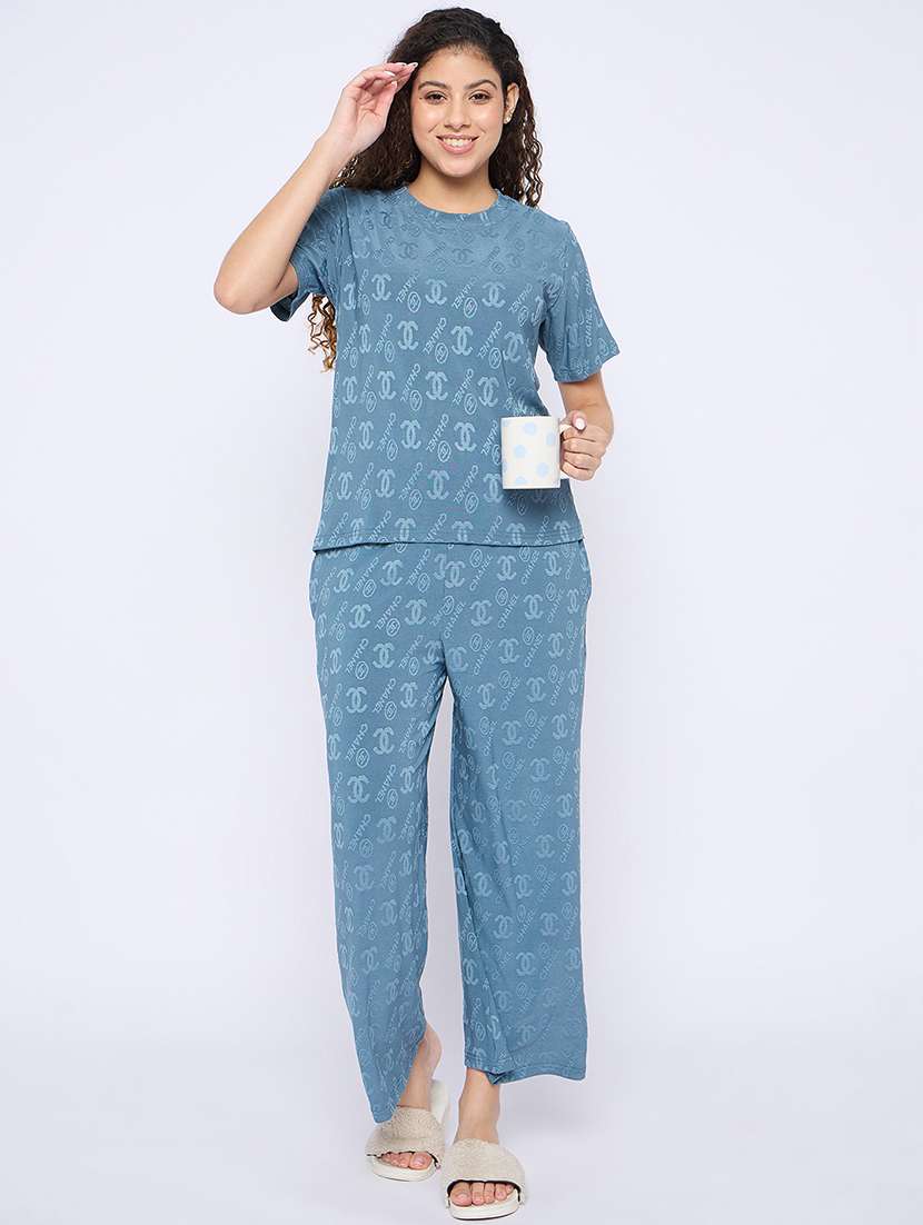 women printed nightwear pyjama set - 21765301 -  Standard Image - 4