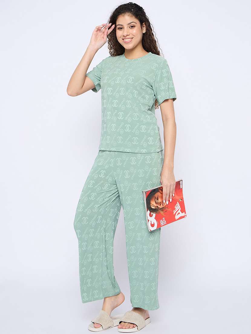 women printed nightwear pyjama set - 21765304 -  Standard Image - 4