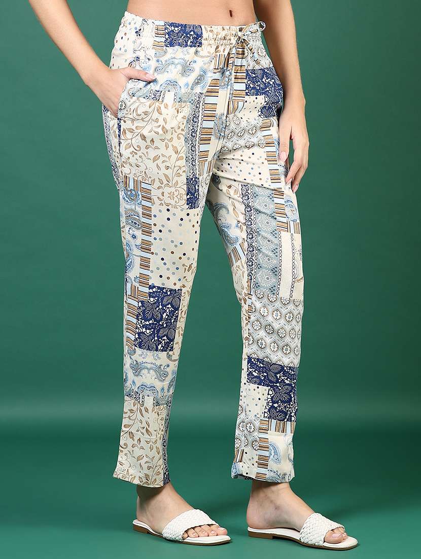 women printed low rise loungewear pajamas - 21765339 - Standard Image - 1