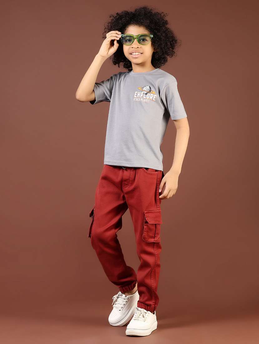 boys front & back printed round neck t-shirt - 21765346 -  Standard Image - 4