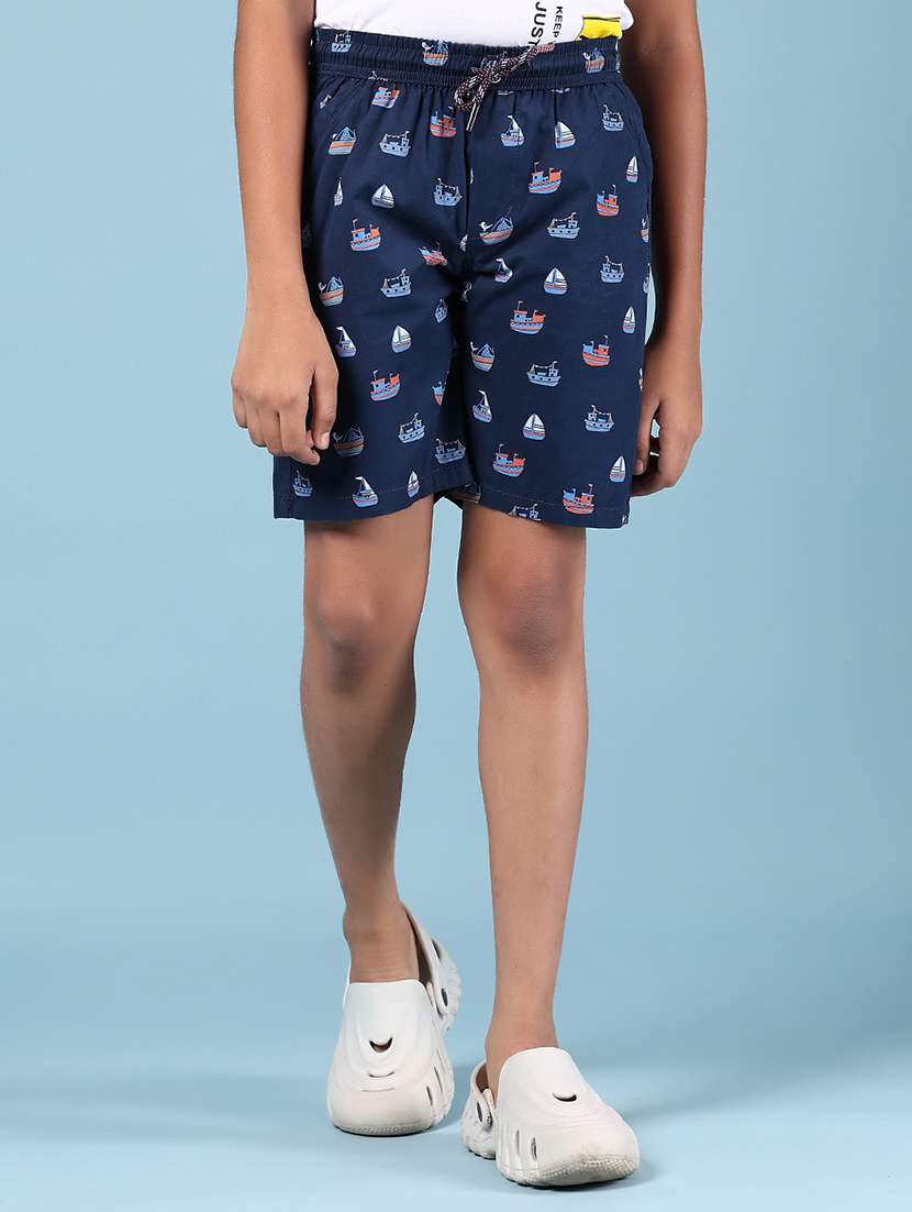 boys printed mid rise regular fit shorts  - 21765348 -  Standard Image - 1