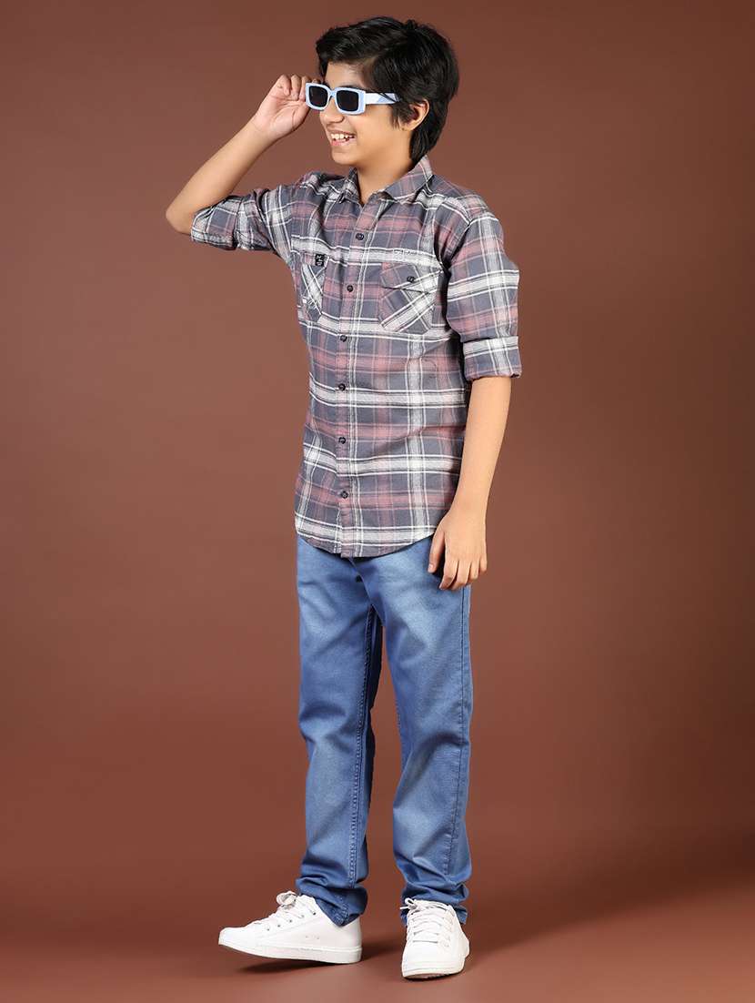 boys solid mid rise straight fit jeans - 21765407 -  Standard Image - 4