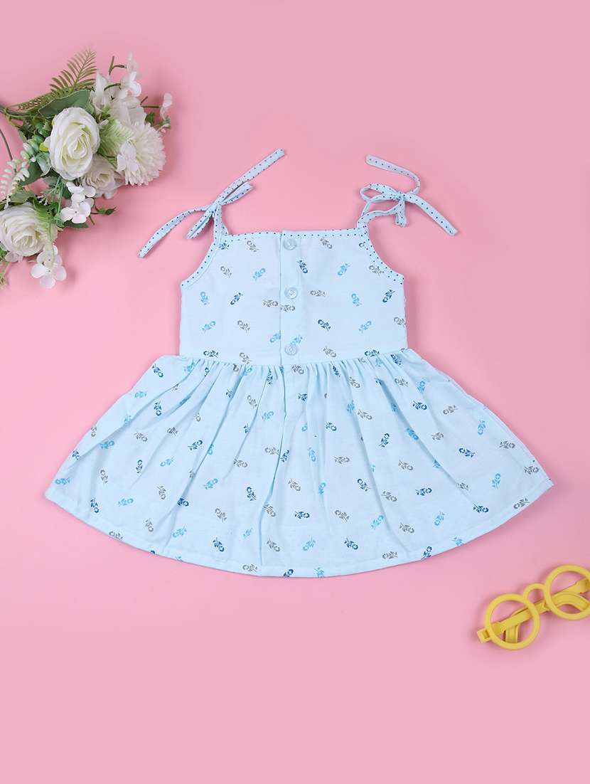 girls floral printed shoulder strap frock - 21765434 - Standard Image - 1