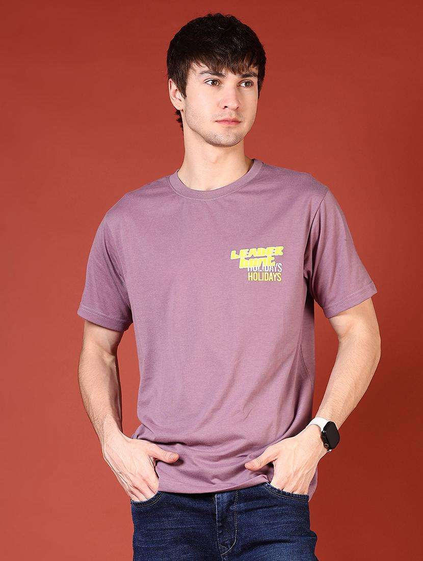 men front & back print round neck regular fit t-shirt - 21765499 -  Standard Image - 1