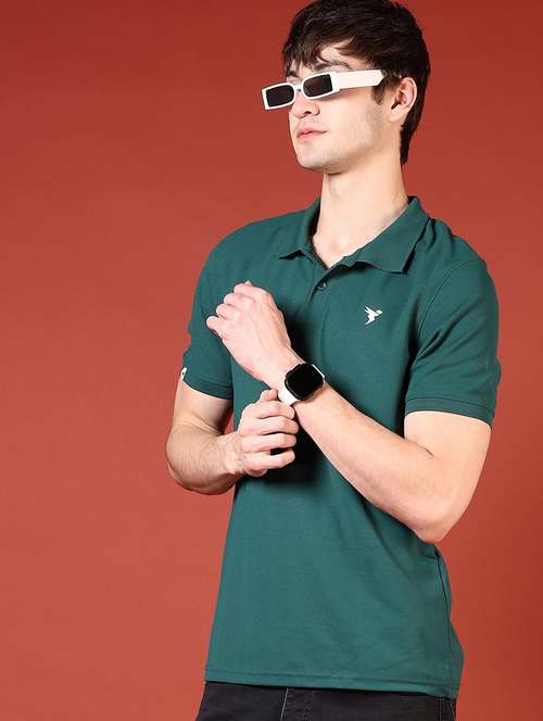 men solid short sleeve regular fit polo t-shirt