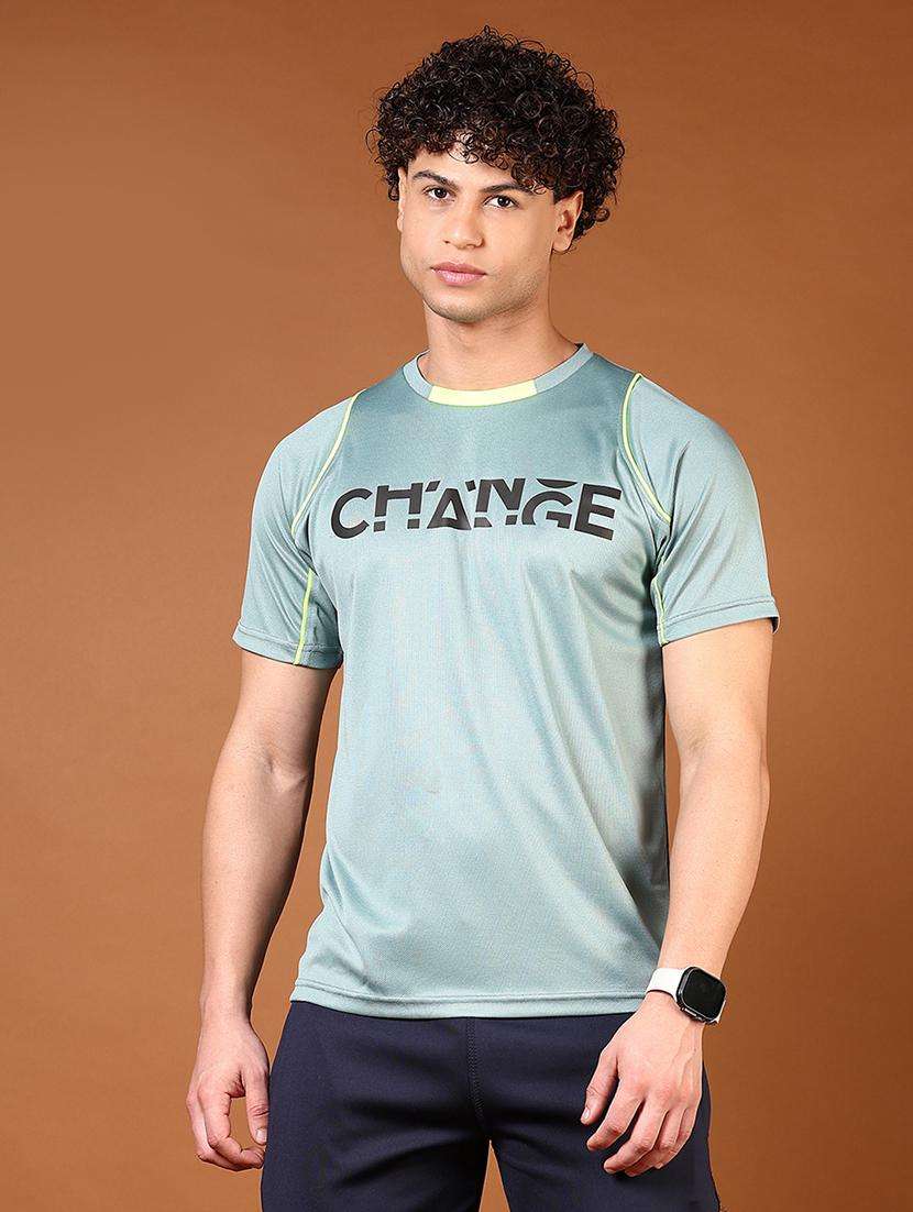 men typographic printed round neck t-shirt - 21765505 -  Standard Image - 1