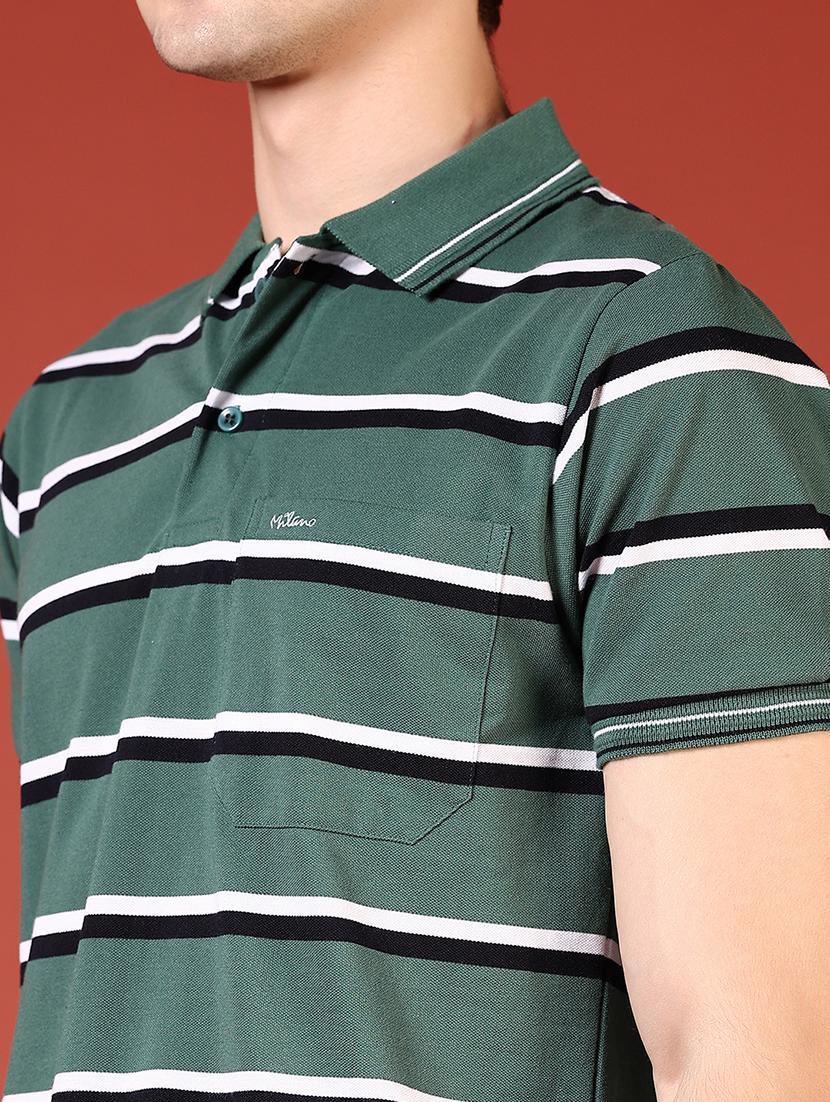 men striped short sleeve regular fit polo t-shirt - 21765519 - Standard Image - 4