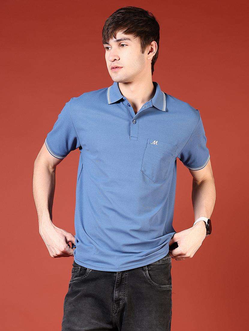 men solid short sleeve regular fit polo t-shirt - 21765582 -  Standard Image - 1