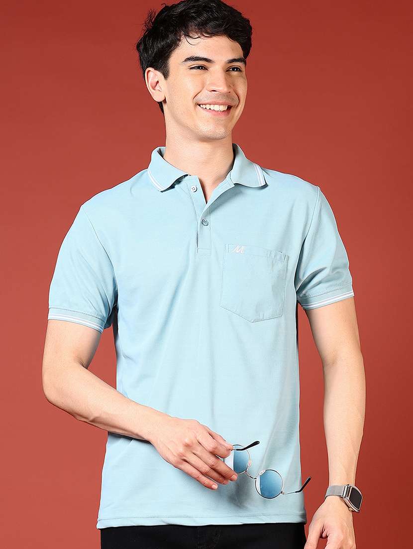 men solid short sleeve regular fit polo t-shirt - 21765585 -  Standard Image - 1