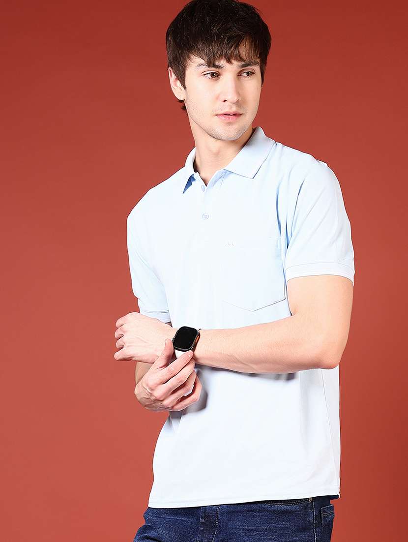 men solid short sleeve regular fit polo t-shirt - 21765587 -  Standard Image - 1