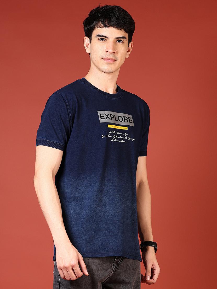 men navy blue short sleeve regular fit t-shirt - 21765594 - Standard Image - 1