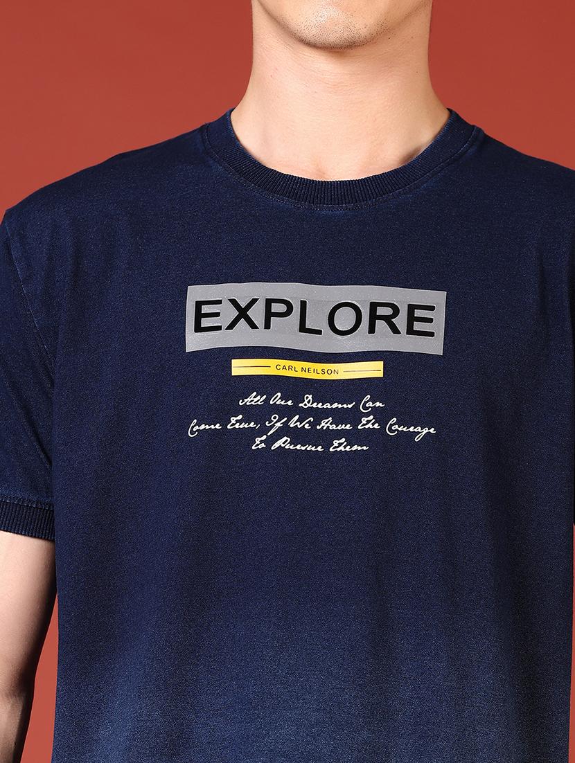 men navy blue short sleeve regular fit t-shirt - 21765594 - Standard Image - 4