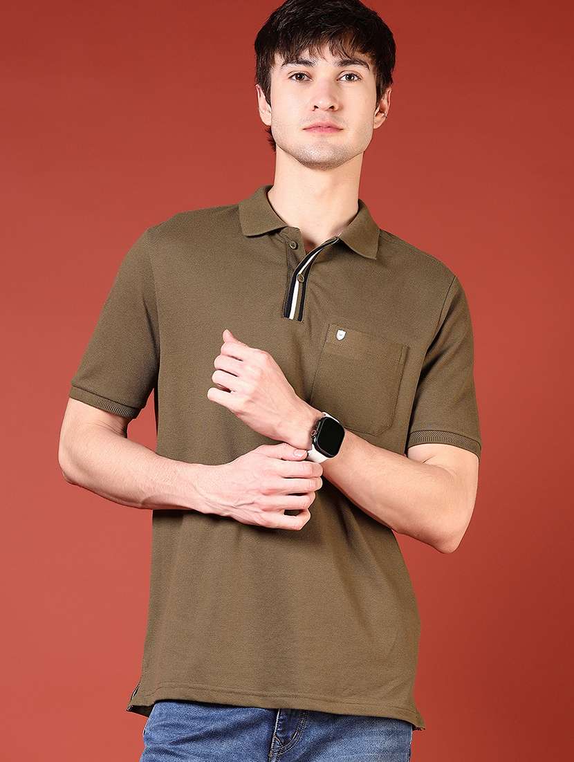 men solid short sleeve regular fit polo t-shirt - 21765611 -  Standard Image - 1