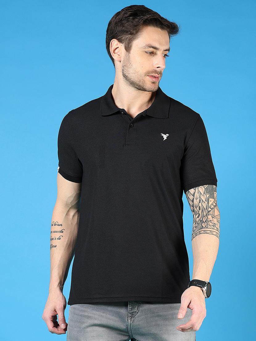 men solid short sleeve regular fit polo t-shirt - 21765616 - Standard Image - 1