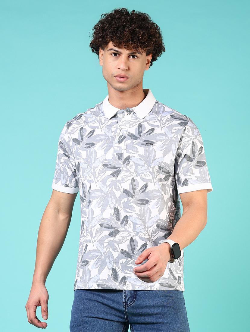 men printed short sleeve regular fit polo t-shirt - 21765645 - Standard Image - 1