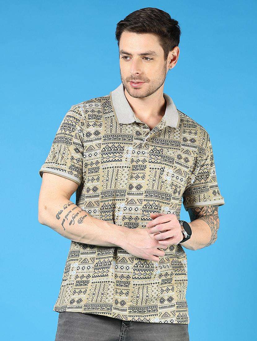 men printed short sleeve regular fit polo t-shirt - 21765651 -  Standard Image - 1