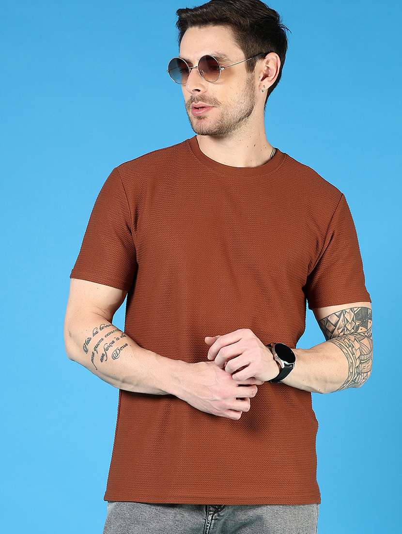 men short sleeves plain t-shirt - 21765655 - Standard Image - 1