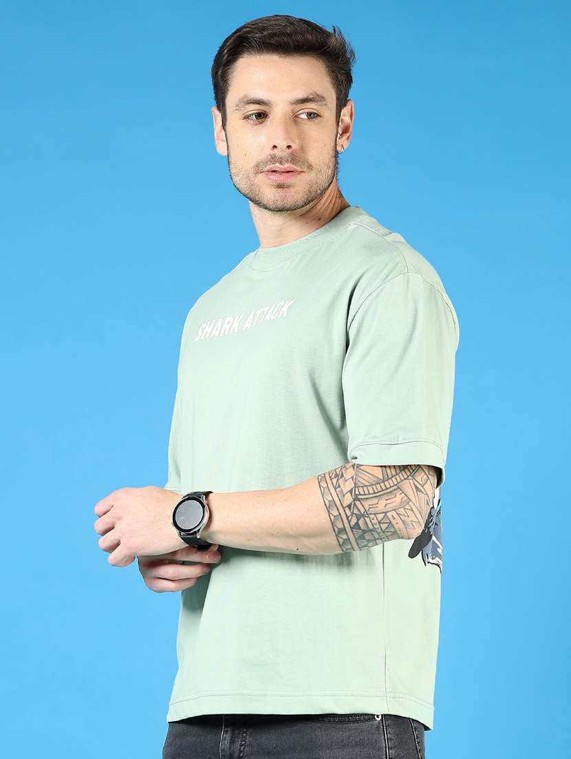 men short sleeves front & back print t-shirt - 21765660 - Standard Image - 1
