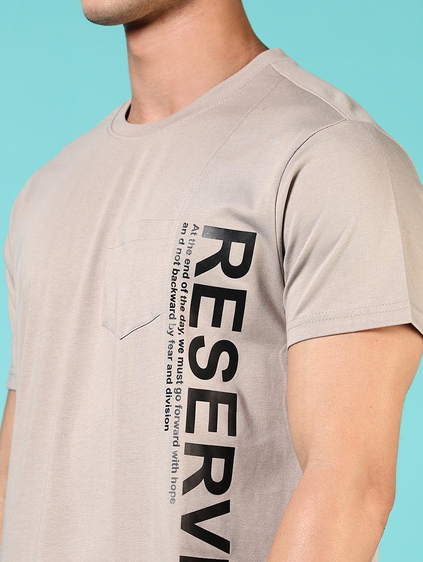 men round neck placement print t-shirt - 21765666 - Standard Image - 4