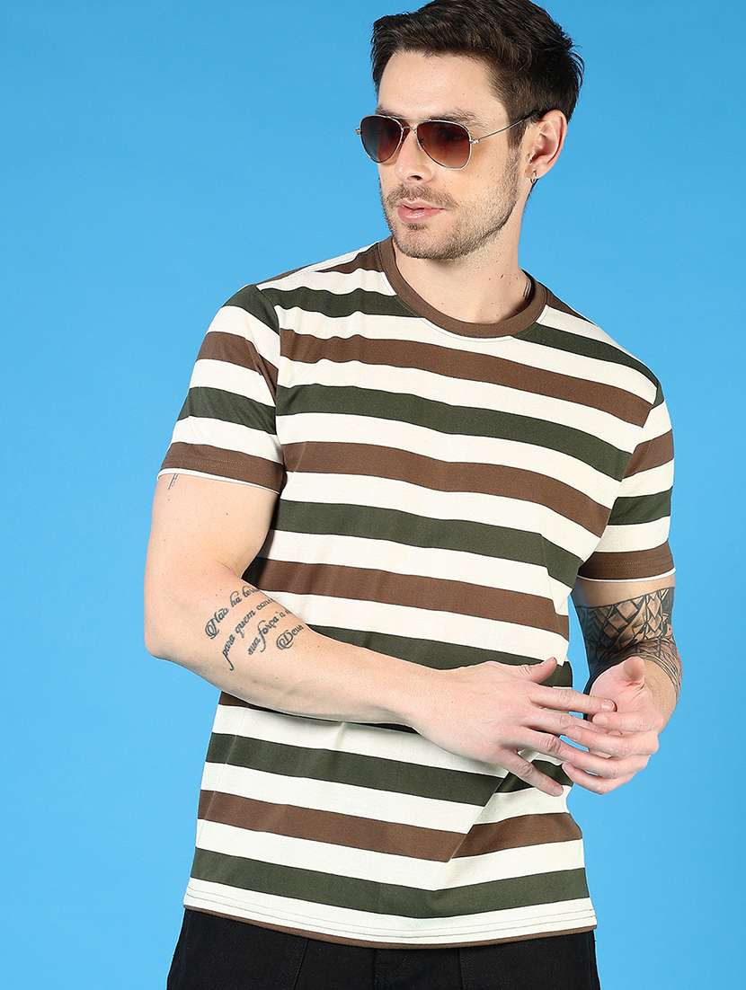 men round neck striped t-shirt - 21765667 -  Standard Image - 1