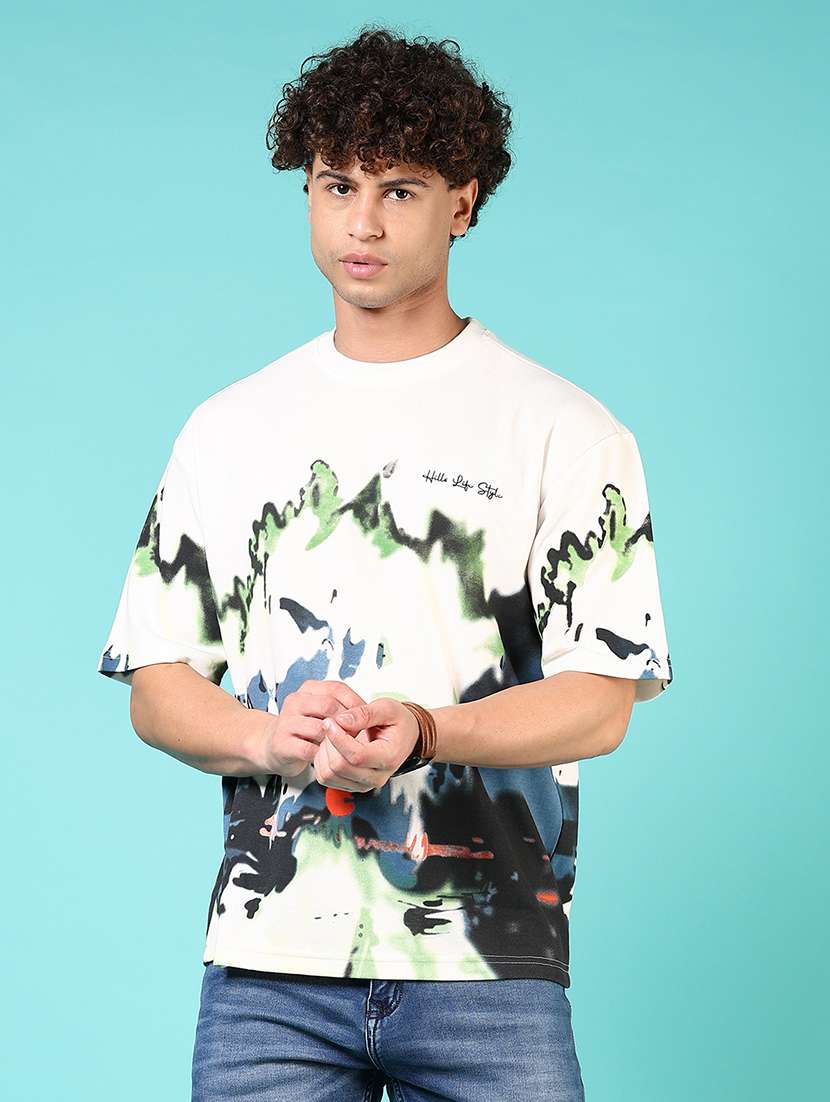 men round neck printed t-shirt