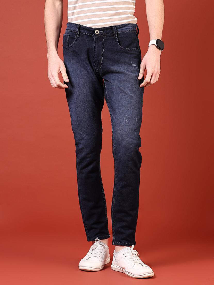men solid mid rise slim fit jean
