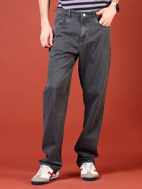 men solid mid rise relaxed fit jean