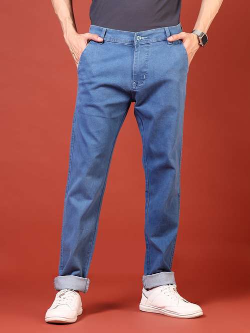 men solid mid rise relaxed fit jean