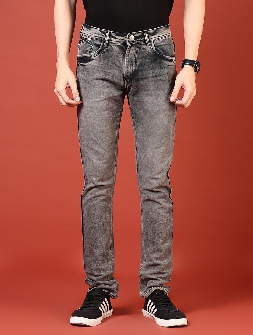 men solid mid rise slim fit jean