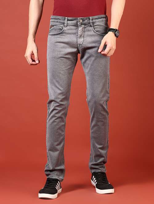 men solid mid rise slim fit jean