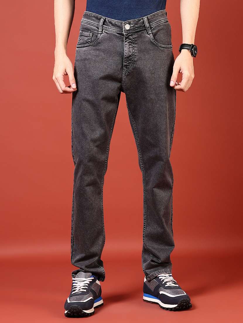men solid mid rise slim fit jean
