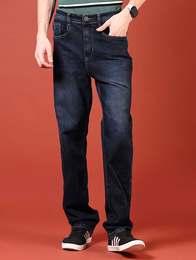 men solid mid rise slim fit jean