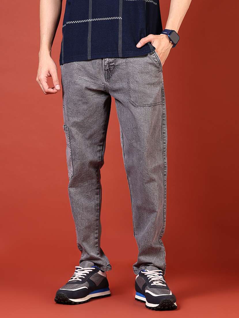 men solid mid rise denim cargo - 21765812 -  Standard Image - 1